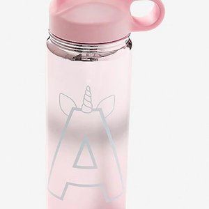 Rose Gold Unicorn Initial Water Bottle Justice